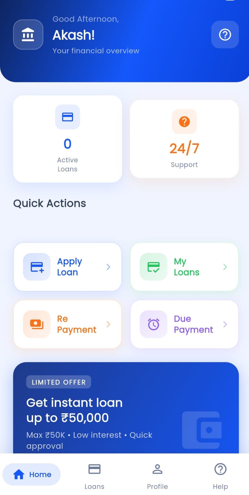 EasyLoanPoint App Welcome Screen