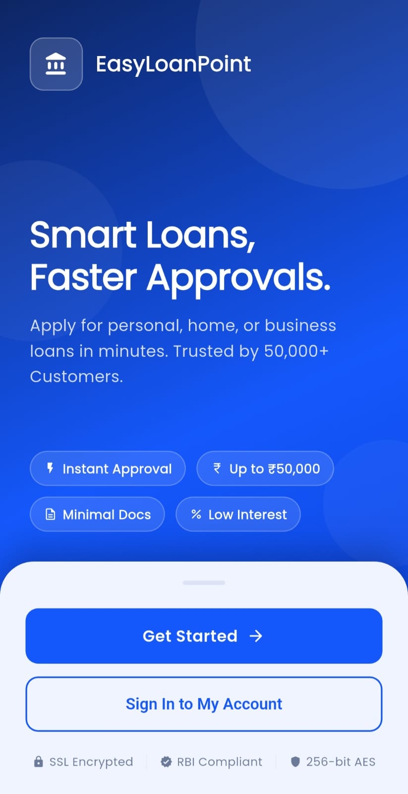 EasyLoanPoint App Dashboard